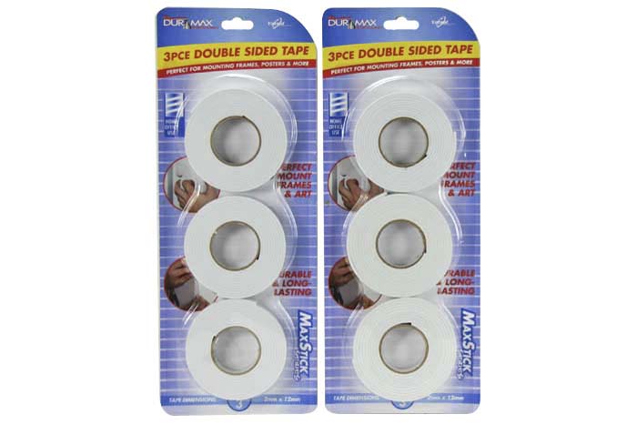 Double Sided Foam Tape 18mm x 2m DuraMax Pack of 3